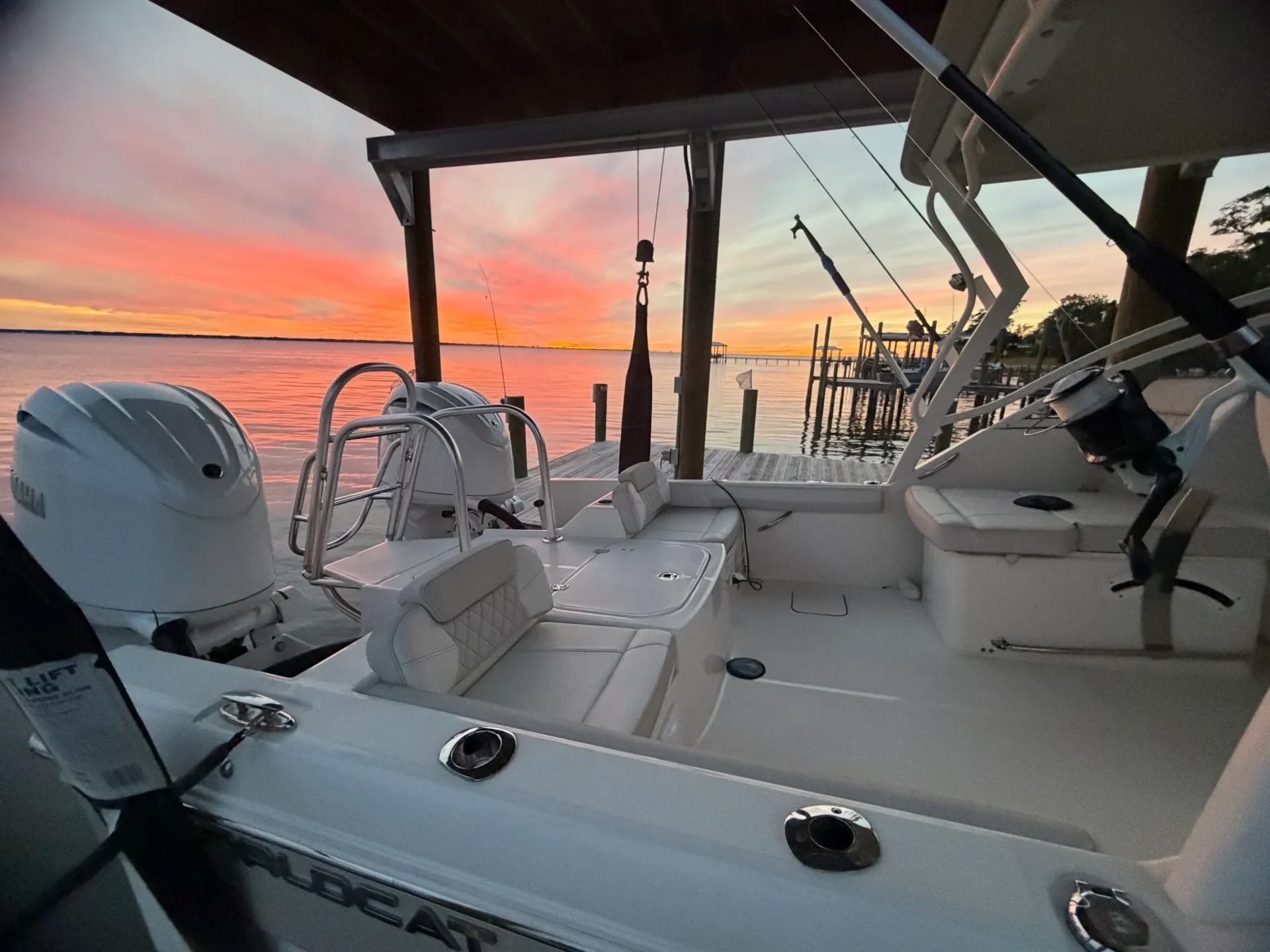Sunset view from boat dock